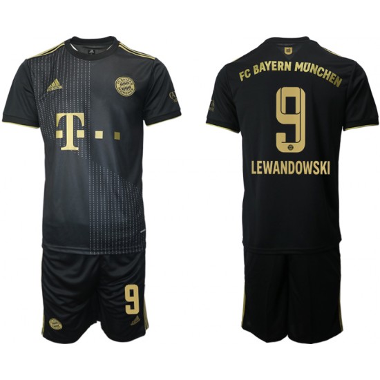 Camisola Bayern de Munique Robert Lewandowski 9 Criança Equipamento Segundo 2021-2022 Manga Curta